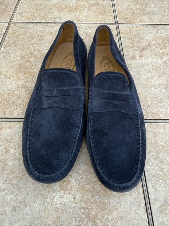 Tod\'s Gommino Navy Suede Driving Loafers main image 4